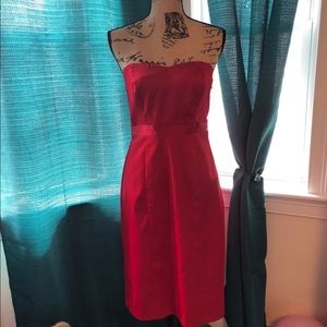 NWT, Limited red satin strapless dress